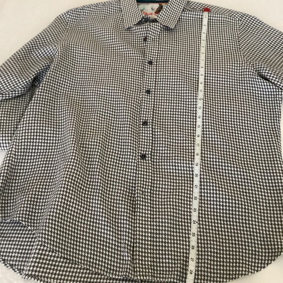 Robert Graham Shirt Mens 2XL Grey White Houndstooth Button Down Flip Cuff Preppy - Picture 15 of 16